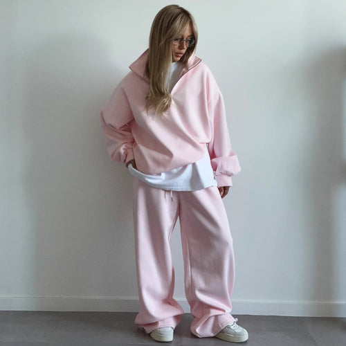 Kvinder casual fleece top og komfortable joggingbukser sæt Skovae