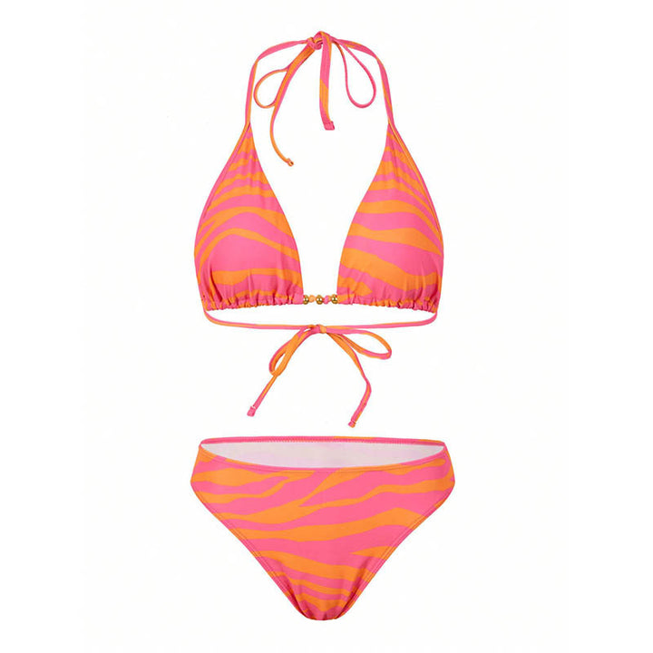 Dame bikini-sæt med feminint snit og elegant splitnederdel Stilla