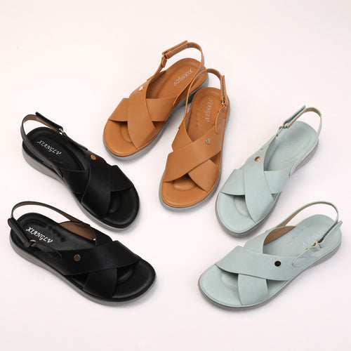 Dame sandaler med klassisk krydsrem-design og slidstærk sål Stilla