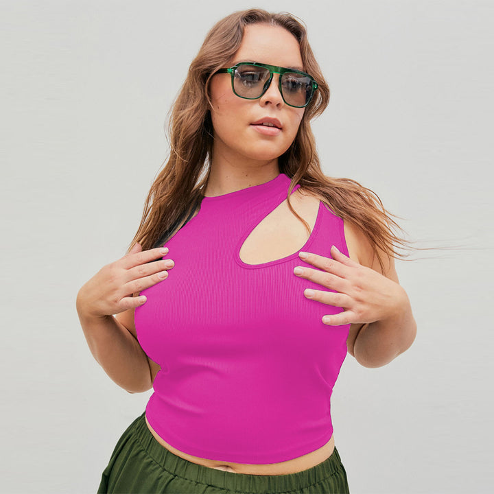 Dame Crop Top med asymmetrisk Cut-Out og tætsiddende pasform Stilla