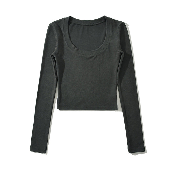 Dame Crop-Top med bred rund halsudskæring lavet af åndbart materiale Stilla