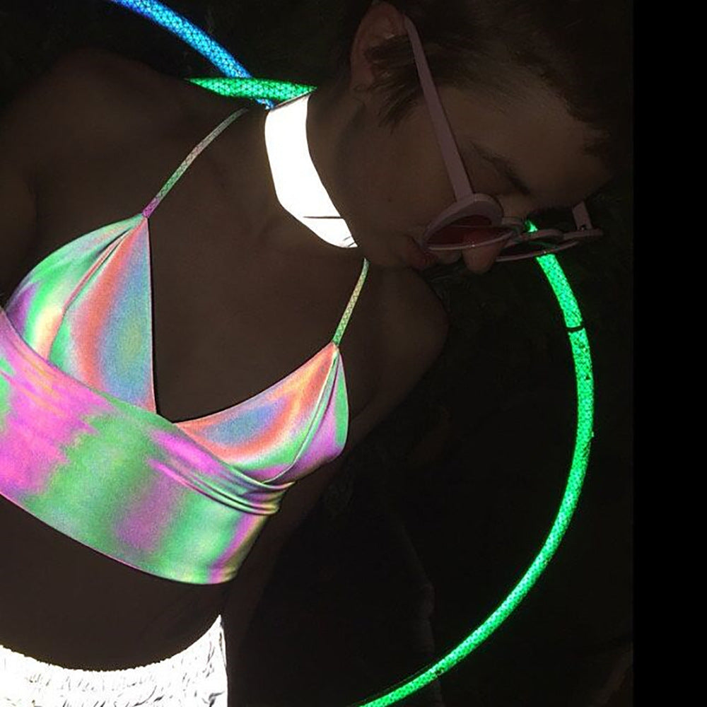 Dame cropped Bralette med skinnende effekt Stilla
