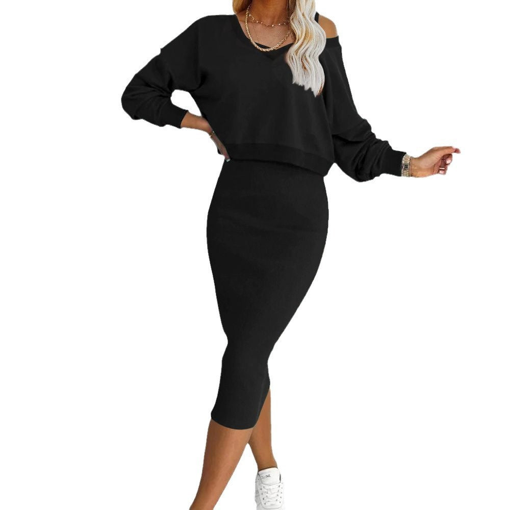 Dame moderne Sweat-outfit med stilfuldt top og figursyet nederdel Stilla
