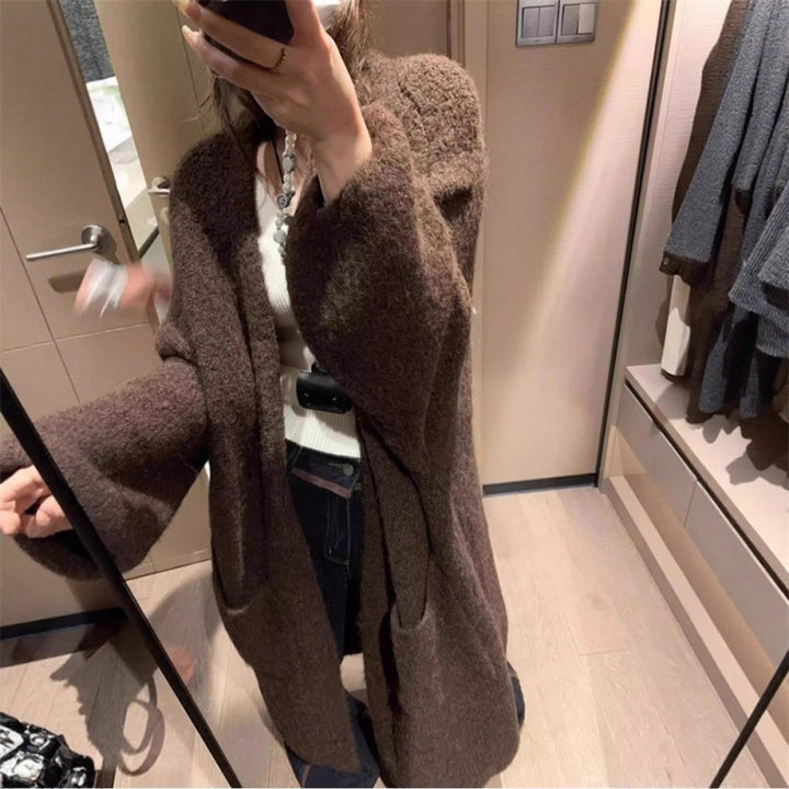Kvinders fluffy cardigan med store lommer og løs pasform Stilla
