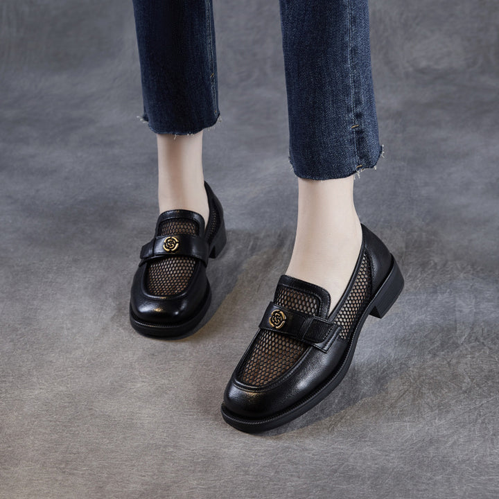 Dame Elegante Mesh-detaljer Slippers med Dekorativ Strop Stilla