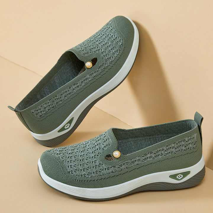 Femme Behagelige Slip-On Vandresko med Åndbart Strikdesign Stilla