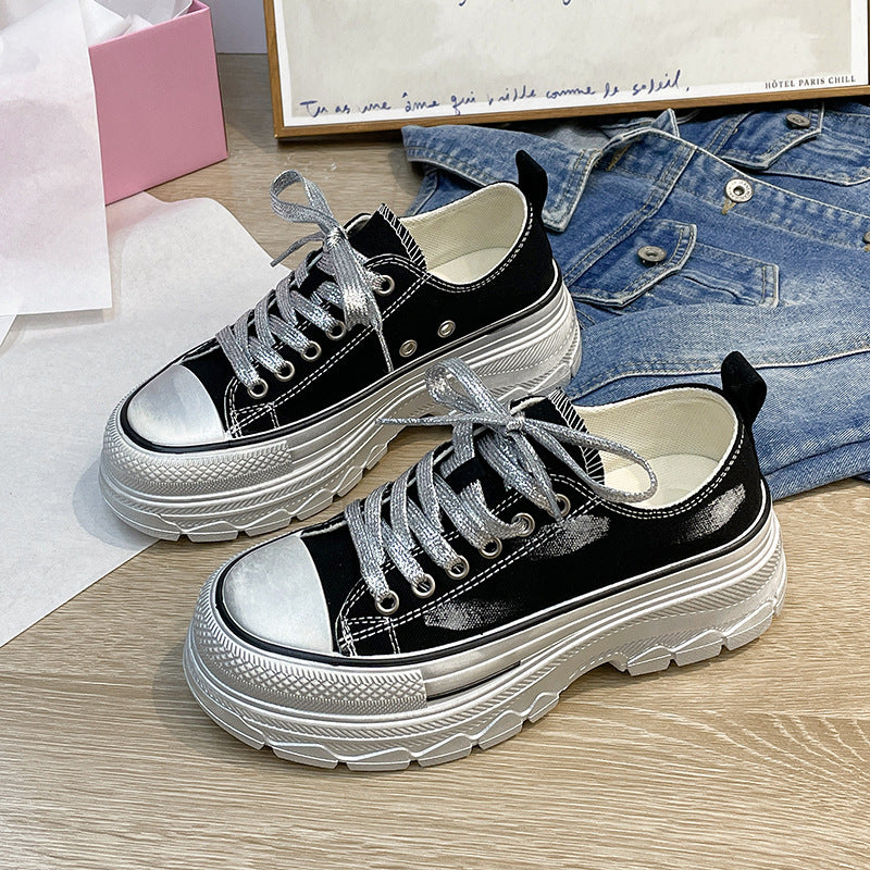 Dame Chunky Sneakers med glinsende hætte og stilfuldt såleprofil Stilla