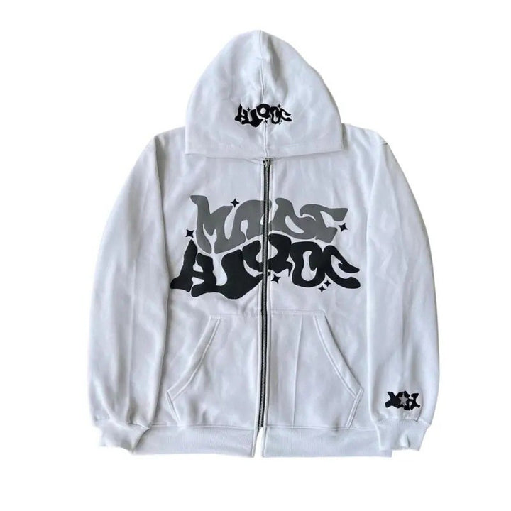 Kvindernes sporty hoodie jakke i urban graffiti stil Skovae