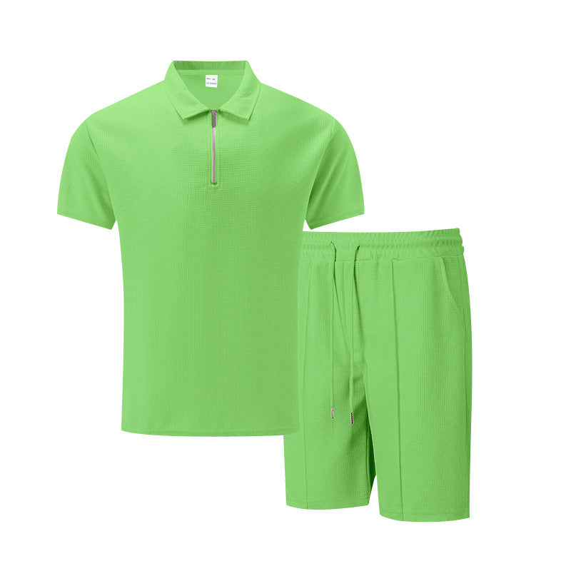 Herrer afslappet sportoutfit med standkrave og elastisk talje Stilla