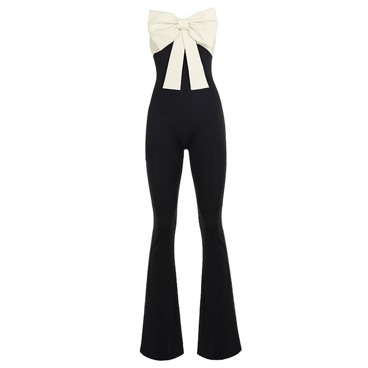Dame elegant Jumpsuit med båndaccents og vide ben Skovae