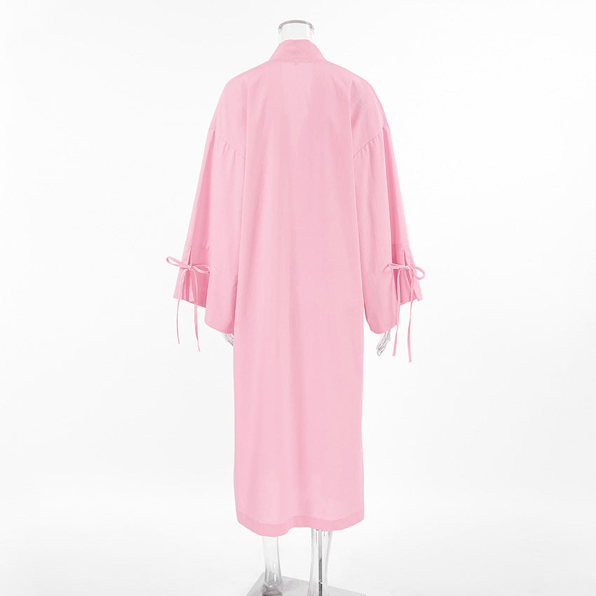 Dame Kimono-badekåbe med dekorative bindebånd Stilla