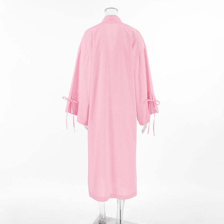 Dame Kimono-badekåbe med dekorative bindebånd Stilla