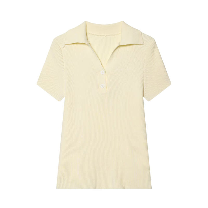 Dame Poloshirt med struktureret stof og eksklusiv krave Skovae