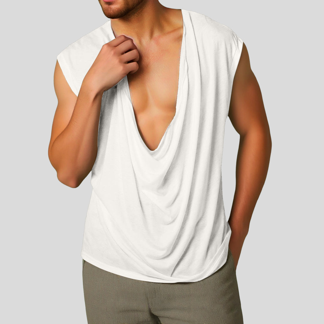 Dame nan draperet Longtop med dyb vandfald ryg og overskåret skulder Skovae