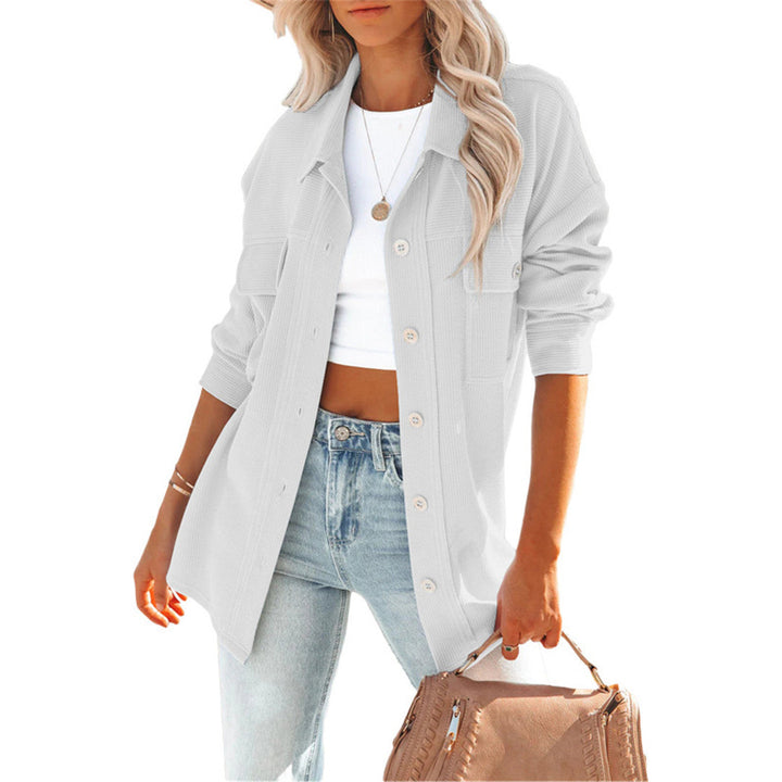 Dame Overshirt med struktureret stof og knapbar front Stilla