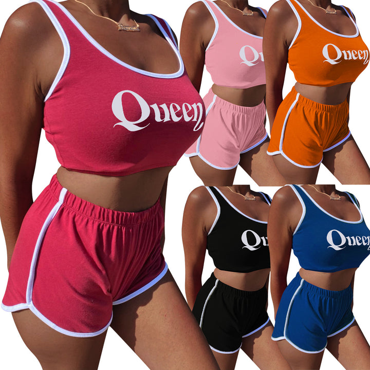 Dame Sportsligt Crop-Top og Shorts Sæt Stilla