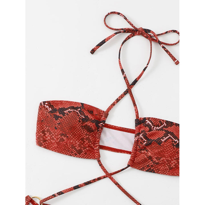 Dame triangel-bikini med raffineret krydsdesign Skovae