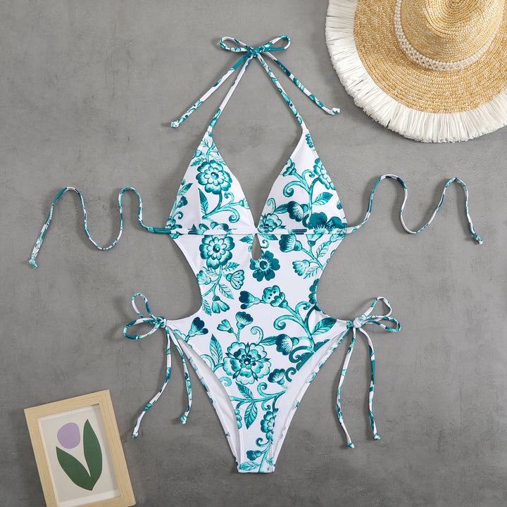 Dame helårs bikinitop med legende blomsterdesign Skovae
