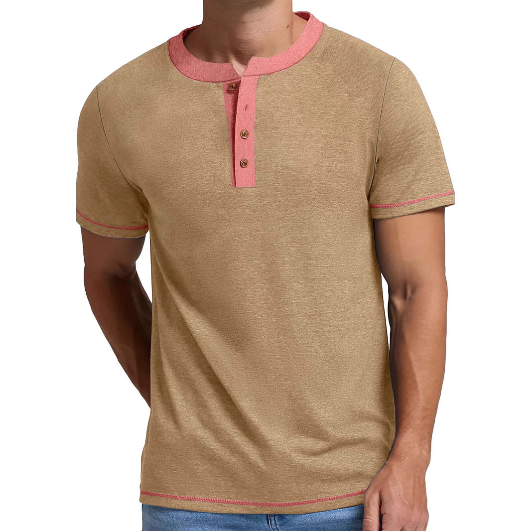 Herre Casual Kortærmet Henley T-Shirt Stilla