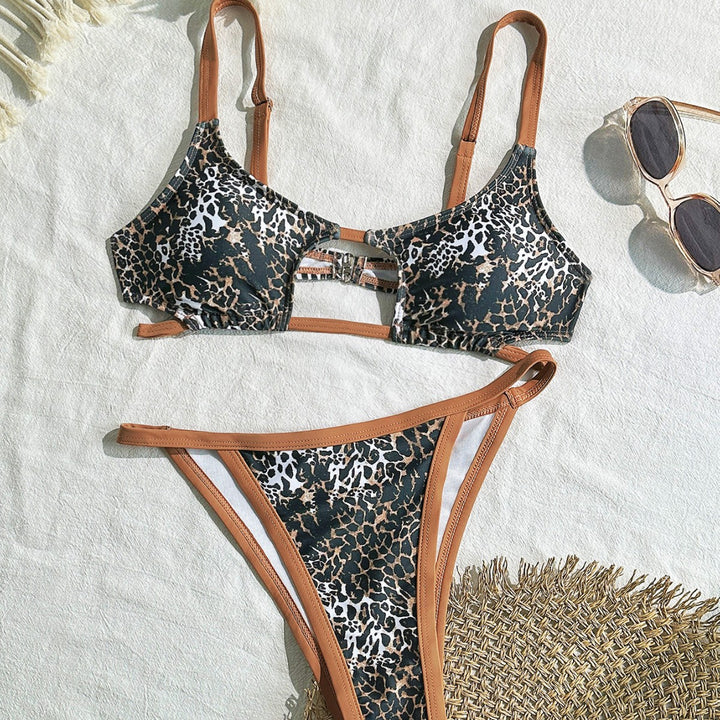 Femme Dyreprint Cut-Out Bikini Sæt Stilla