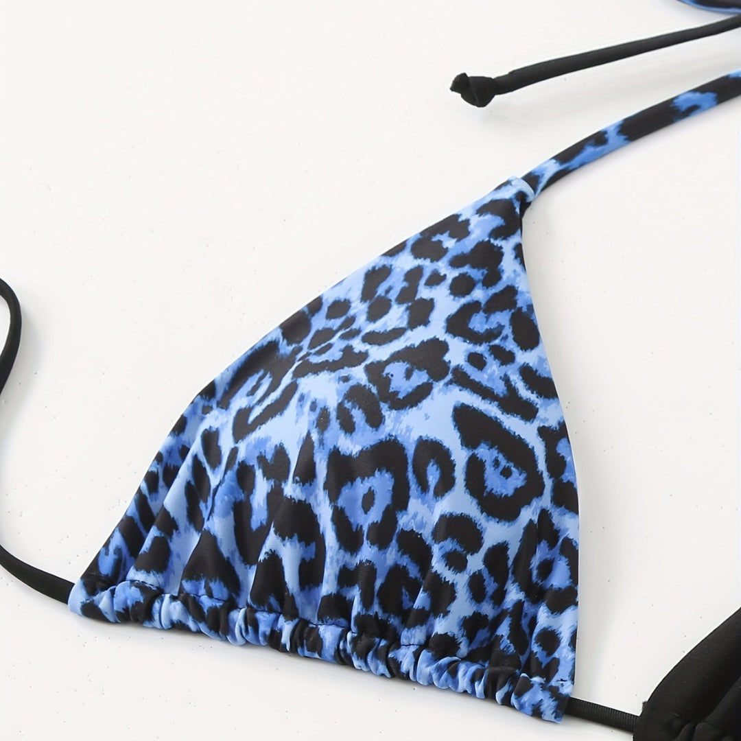 Dame trekantet bikini med raffineret dyremønster Skovae