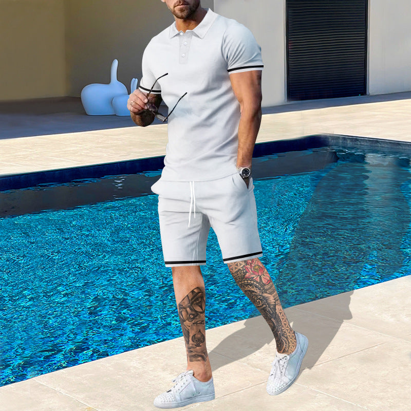 Herre Poloshirt og Shorts Sæt med sporty design og åndbar pasform Stilla