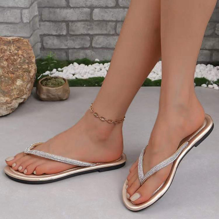 Dame toe separator sandaler med glitrende strass detaljer og elegant design Stilla
