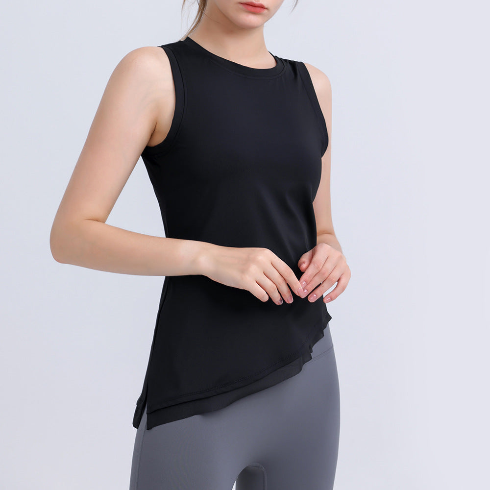 Dame Sporty ærmeløs top med asymmetrisk snit og åndbare materialer Stilla