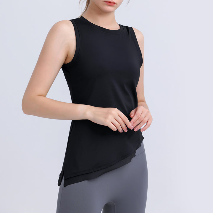 Dame Sporty ærmeløs top med asymmetrisk snit og åndbare materialer Stilla