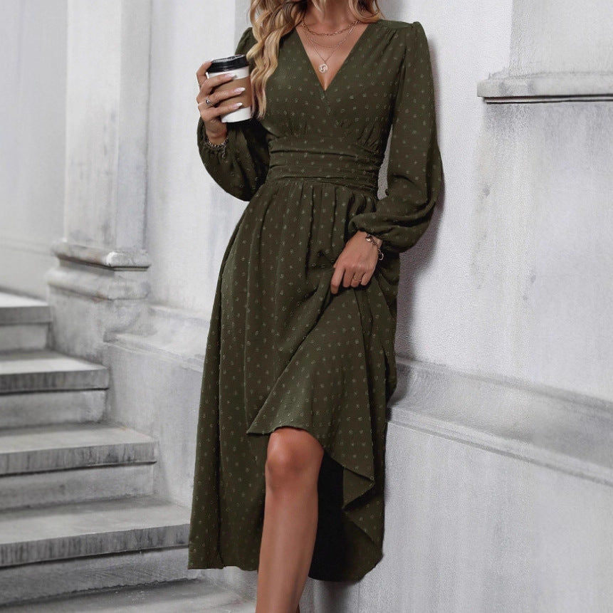 Damer maxi kjole med elegant omslag look Stilla