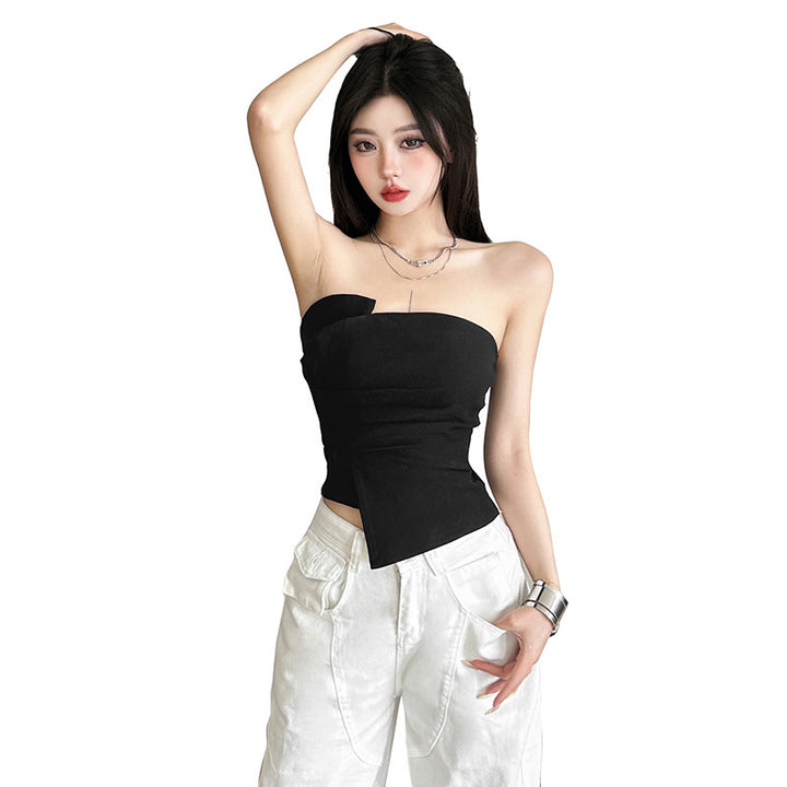Dame Bustier top med trendy indpakningsdesign Stilla