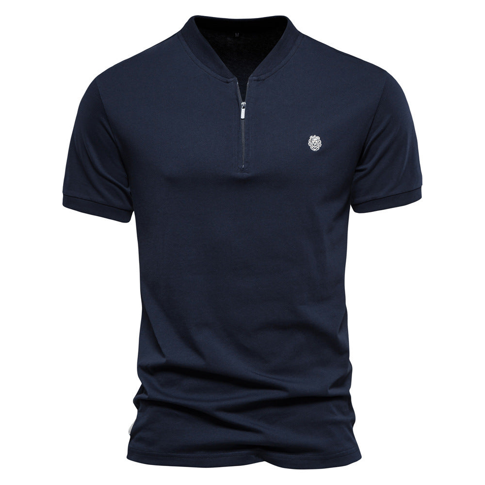Herrer Poloshirt med moderne ståkrave og kvalitetslynlås Stilla