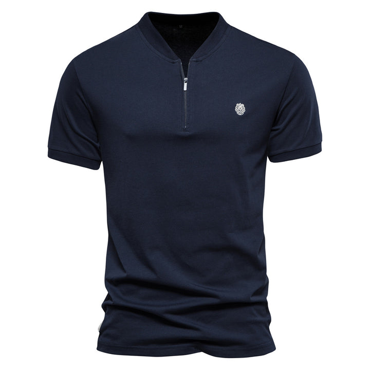 Herrer Poloshirt med moderne ståkrave og kvalitetslynlås Stilla