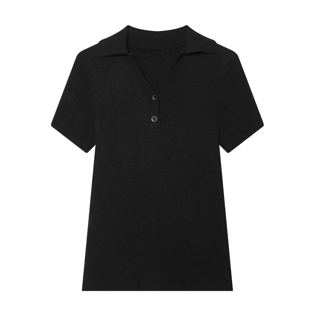 Dame Poloshirt med struktureret stof og eksklusiv krave Skovae