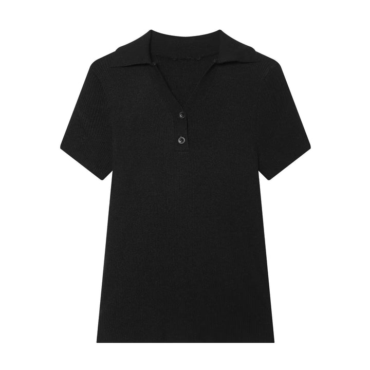 Dame Poloshirt med struktureret stof og eksklusiv krave Skovae