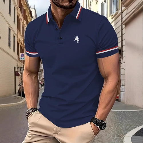 Herrer Poloshirt med moderne kontraster og åndbare egenskaber Stilla