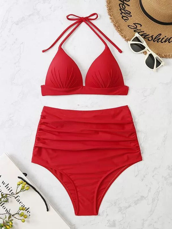 Dame Højtaljede Rib-Bikini-Sæt Stilla
