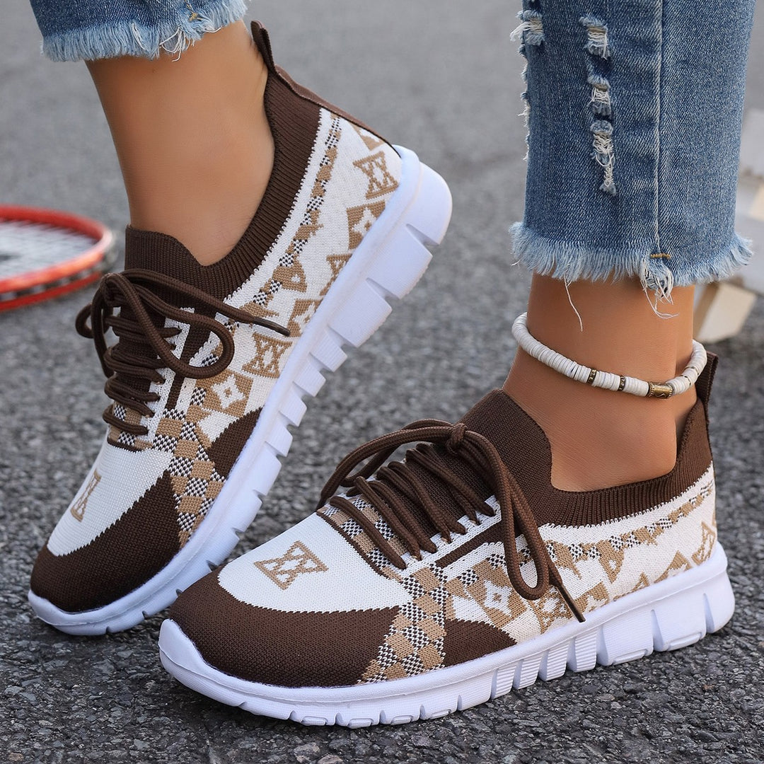 Dame Åndbare og fleksible Sneakers med stilfuldt strikdesign Stilla