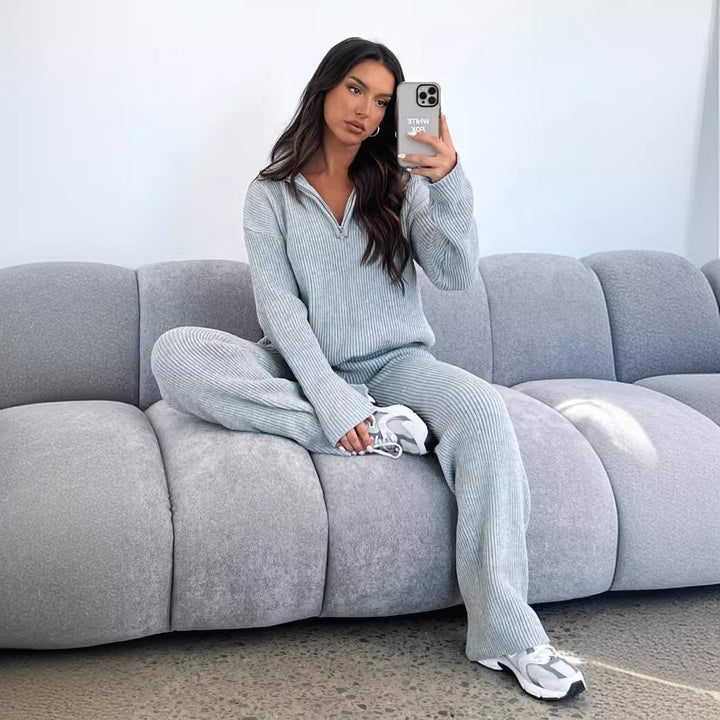 Kvindernes sporty sweater med ståkrave og lynlås Skovae