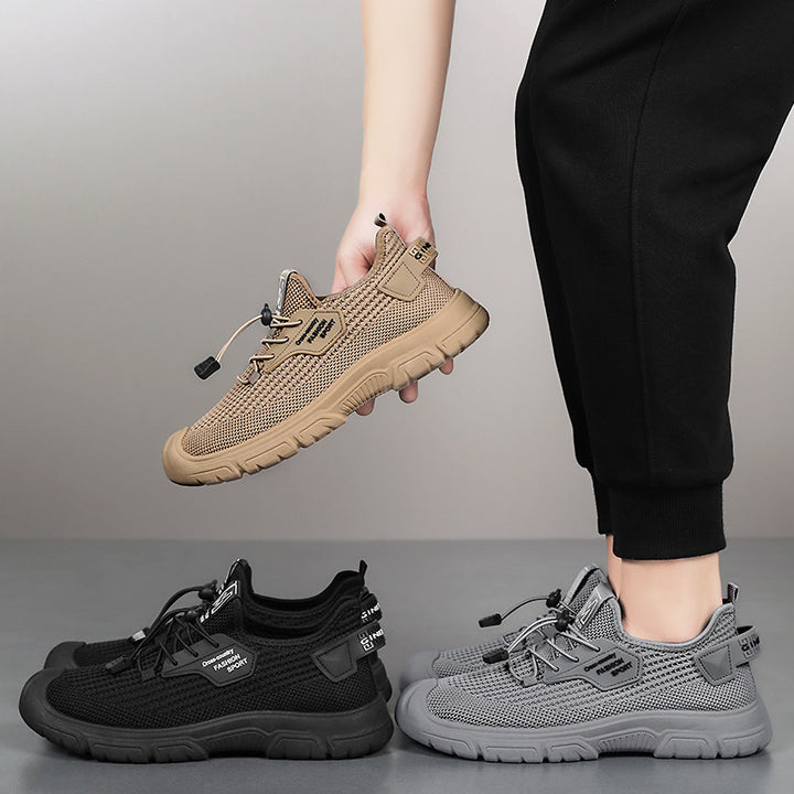 Herrer Sporty Sneakers med åndbart strikdesign og stødabsorberende sål Stilla