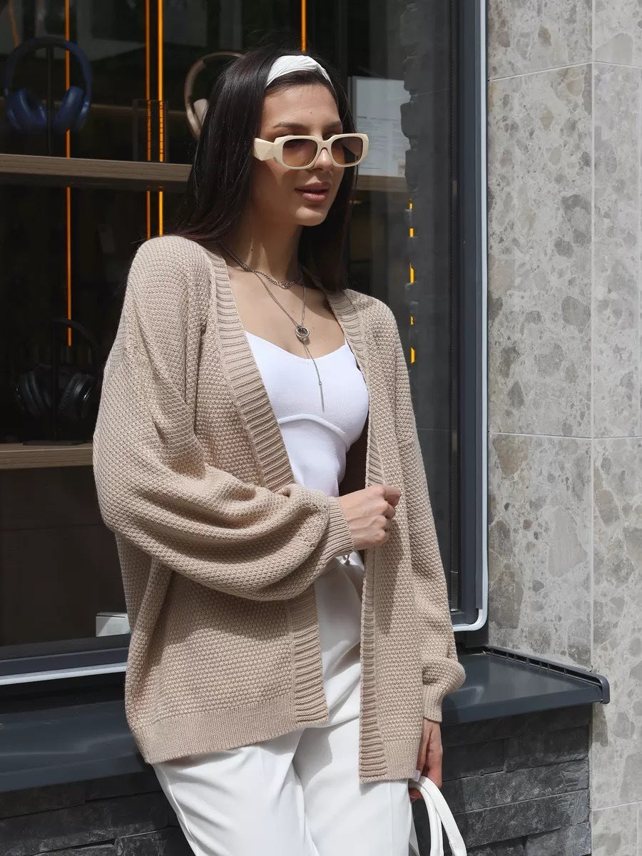 Femme Struktureret Strik Oversized Cardigan Stilla