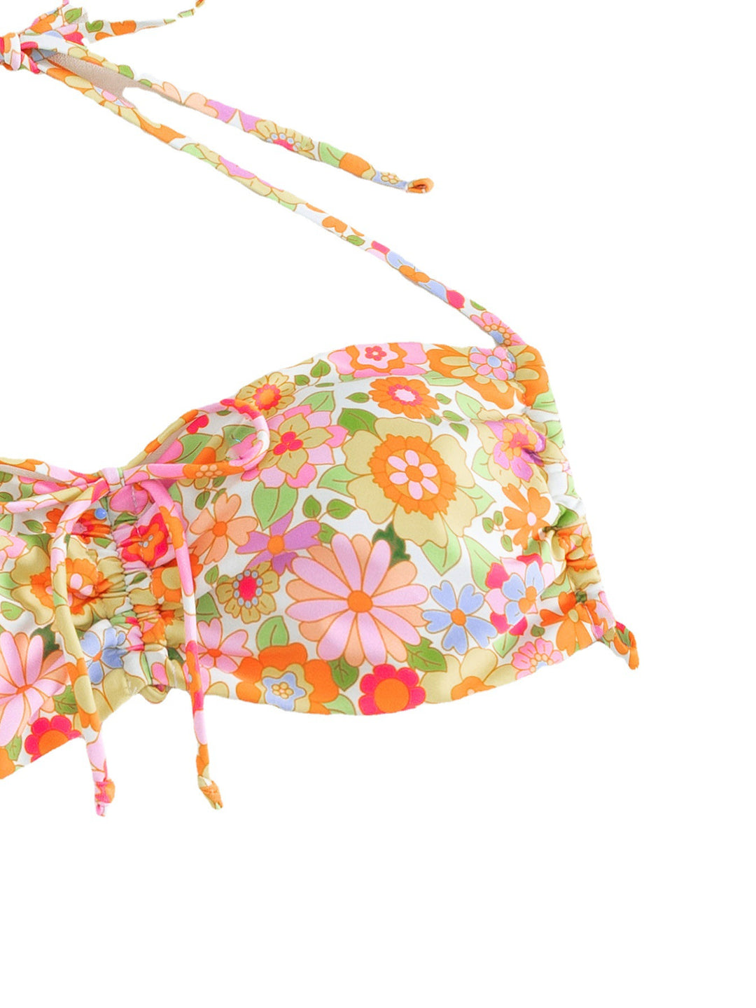 Dame bandeau bikini med legende blomsterdesign Skovae