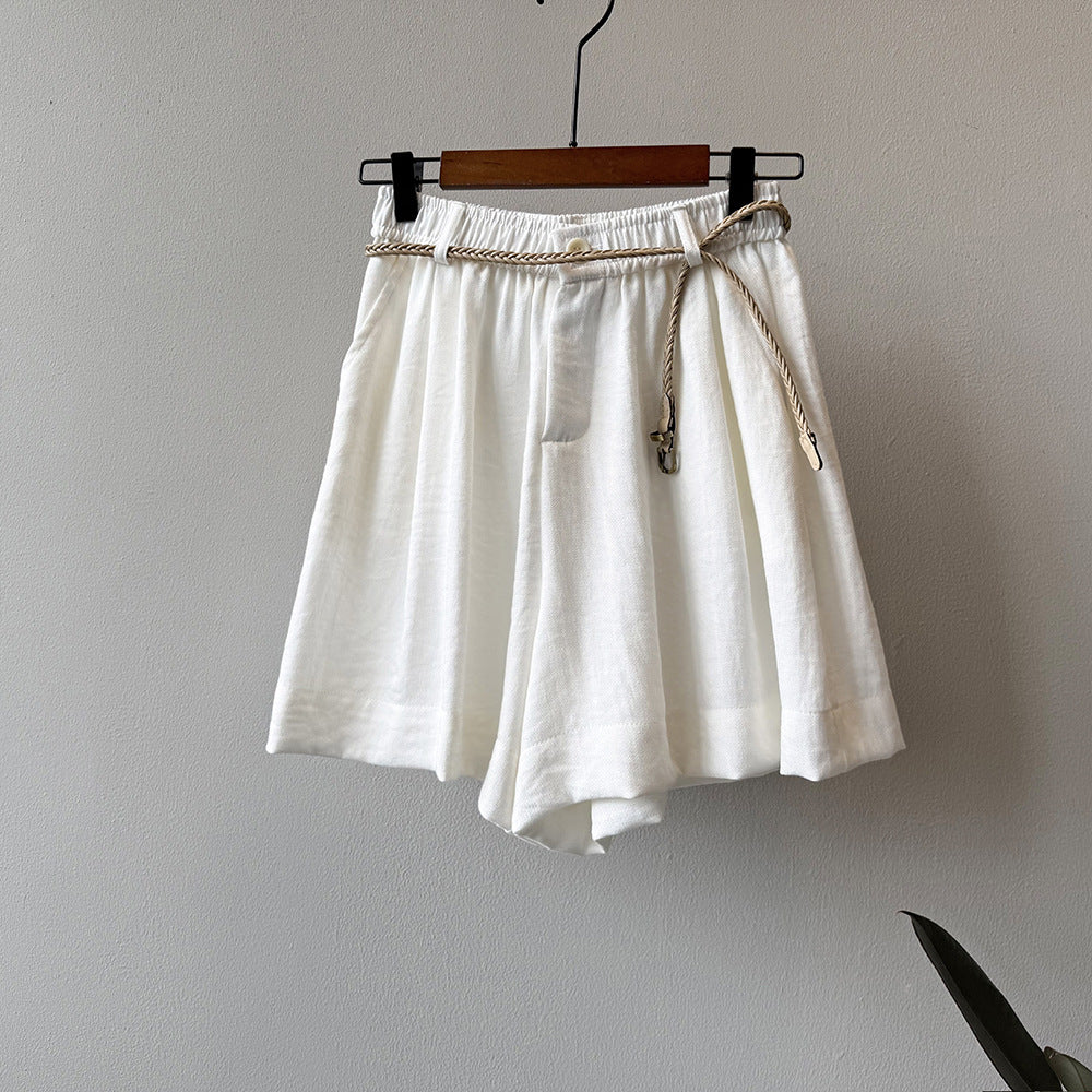 Dame casual shorts med elastisk liv og taljebånd Stilla