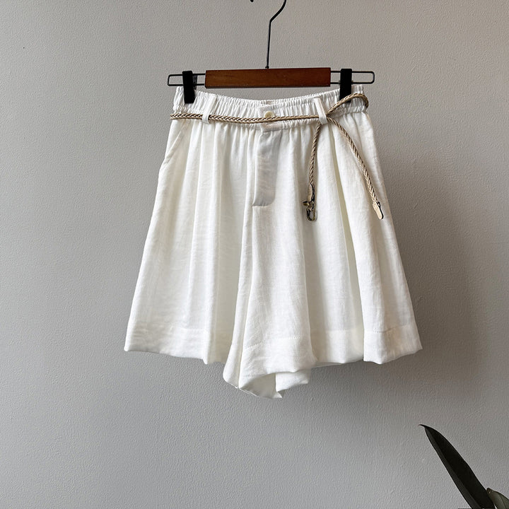 Dame casual shorts med elastisk liv og taljebånd Stilla