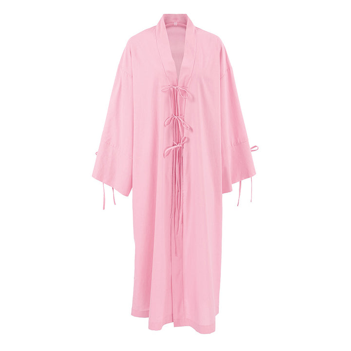 Dame Kimono-badekåbe med dekorative bindebånd Stilla