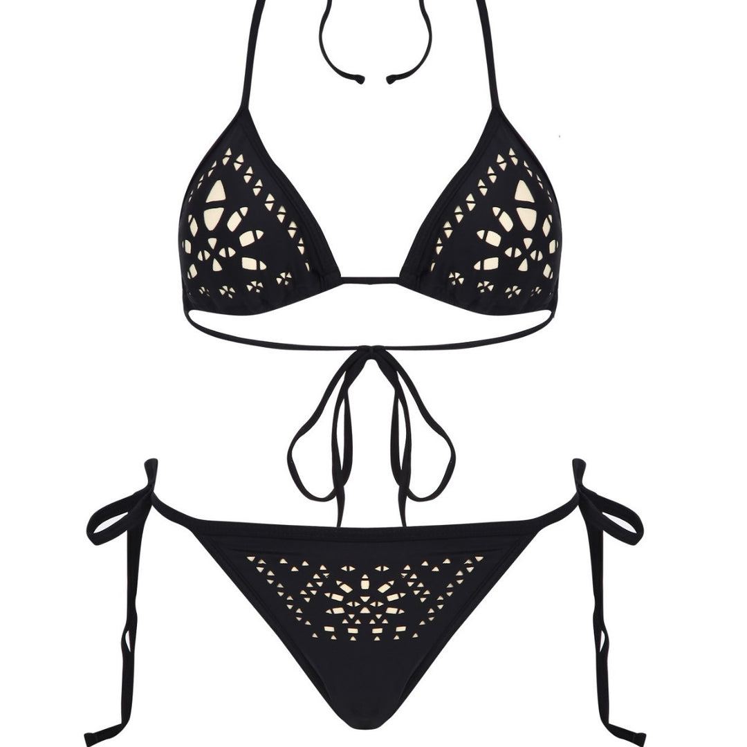 Dame bikini-sæt med elegante cut-out-detaljer og justerbare bånd Skovae