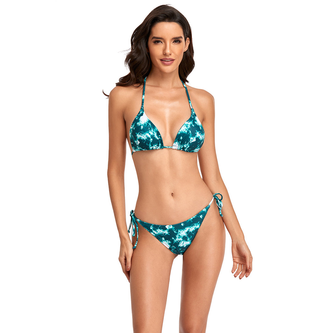 Dame Triangel-Bikini med justerbare stropper og sidelæns bindsdesign Stilla