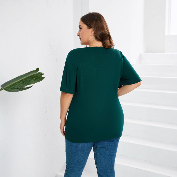 Dame bluser skjorte med elegant hulbroderi og bredt skårede ærmer Skovae