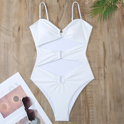Dame én-delt badedragt med elegant cut-out-design og justerbare stropper Stilla