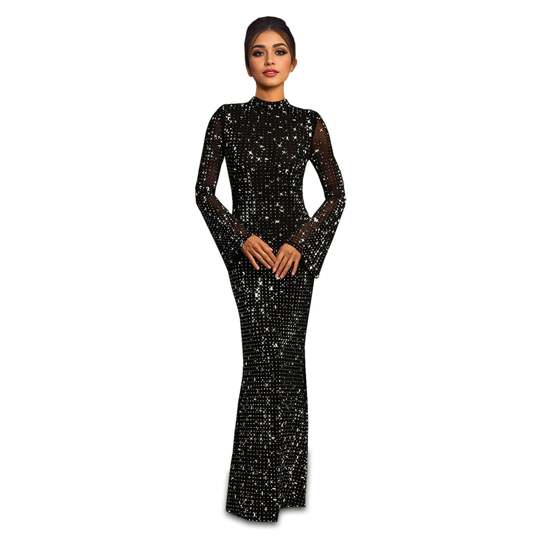 Dame Glamourøst Aftenkjole med glitrende Rhinestone-applikationer Stilla